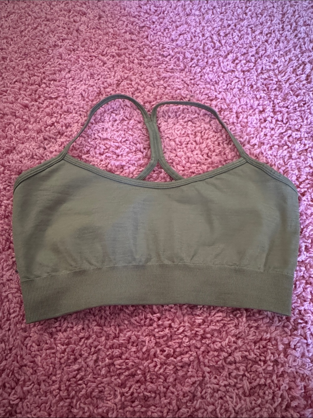 Seamless Olive Green Racerback Sports Bralette